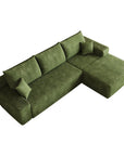 Green Corduroy Modular L Shaped Sofa and Chaise Sectional