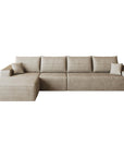 Camel Corduroy Modular L Shaped Sofa and Chaise Sectional