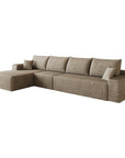 Camel Corduroy Modular L Shaped Sofa and Chaise Sectional