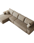 Camel Corduroy Modular L Shaped Sofa and Chaise Sectional