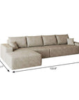 Camel Corduroy Modular L Shaped Sofa and Chaise Sectional