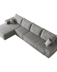 Gray Corduroy Modular L Shaped Sofa and Chaise Sectional