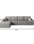 Gray Corduroy Modular L Shaped Sofa and Chaise Sectional
