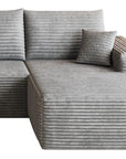 Gray Corduroy Modular L Shaped Sofa and Chaise Sectional