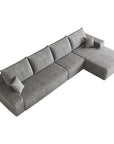 Gray Corduroy Modular L Shaped Sofa and Chaise Sectional