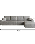 Gray Corduroy Modular L Shaped Sofa and Chaise Sectional