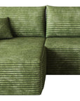 Green Corduroy Modular L Shaped Sofa and Chaise Sectional