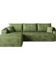 Green Corduroy Modular L Shaped Sofa and Chaise Sectional