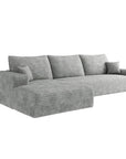 Gray Corduroy Modular L Shaped Sofa and Chaise Sectional
