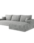 Gray Corduroy Modular L Shaped Sofa and Chaise Sectional