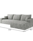 Gray Corduroy Modular L Shaped Sofa and Chaise Sectional