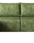 Green Corduroy Modular L Shaped Sofa and Chaise Sectional