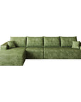 Green Corduroy Modular L Shaped Sofa and Chaise Sectional