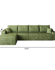 Green Corduroy Modular L Shaped Sofa and Chaise Sectional