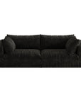 79" Black Corduroy Modular Sofa With Toss Pillows