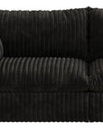 79" Black Corduroy Modular Sofa With Toss Pillows