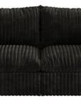 79" Black Corduroy Modular Sofa With Toss Pillows