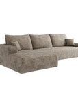 Camel Corduroy Modular L Shaped Sofa and Chaise Sectional