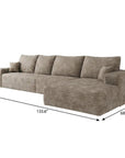 Camel Corduroy Modular L Shaped Sofa and Chaise Sectional