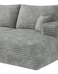 Gray Corduroy Modular L Shaped Sofa and Chaise Sectional
