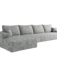 Gray Corduroy Modular L Shaped Sofa and Chaise Sectional