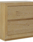 25" Oak Wood Two Drawer Nightstand