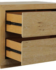 25" Oak Wood Two Drawer Nightstand