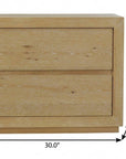 25" Oak Wood Two Drawer Nightstand