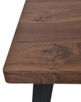 63" Walnut And Black Wood And Iron Dining Table