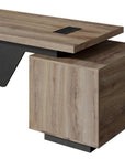 71" Walnut Wood Pedestal Executive Desk With Two Drawers