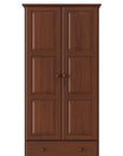 72" Coffee Solid Wood Two Door Single Drawer Combo Dresser