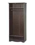 72" Coffee Solid Wood Two Door Single Drawer Combo Dresser