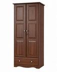 72" Coffee Solid Wood Two Door Single Drawer Combo Dresser