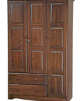 72" Coffee Solid Wood Three Door Two Drawer Combo Dresser