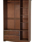 72" Coffee Solid Wood Three Door Two Drawer Combo Dresser