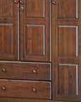 72" Coffee Solid Wood Three Door Two Drawer Combo Dresser