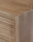 24" Light Brown Solid Wood Distressed Two Drawer Nightstand