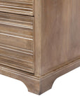 24" Light Brown Solid Wood Distressed Two Drawer Nightstand