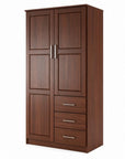 72" Coffee Solid Wood Two Door Three Drawer Combo Dresser