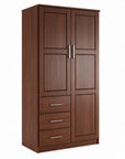 72" Coffee Solid Wood Two Door Three Drawer Combo Dresser