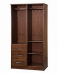 72" White Solid Wood Mirrored Two Door Three Drawer Combo Dresser