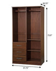 72" White Solid Wood Mirrored Two Door Three Drawer Combo Dresser