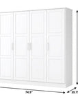 72" Gray Solid Wood Mirrored Four Door Combo Dresser
