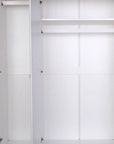 74" White Solid Wood Three Door Combo Dresser