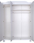 74" White Solid Wood Three Door Combo Dresser