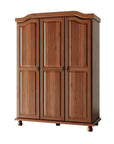74" White Solid Wood Three Door Combo Dresser
