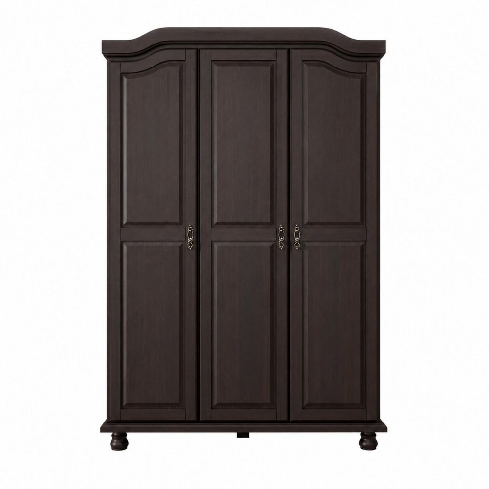 74" Espresso Solid Wood Three Door Combo Dresser