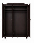 74" Espresso Solid Wood Three Door Combo Dresser