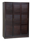 72" Dark Brown Solid Wood Three Door Combo Dresser