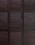 72" Dark Brown Solid Wood Three Door Combo Dresser